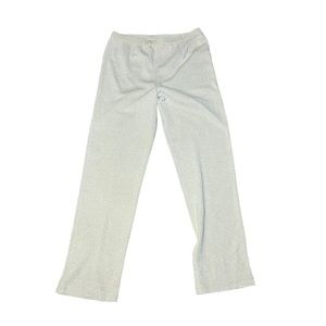 Ming Wang high rise knit metallic gold cropped flat front pull on pants small